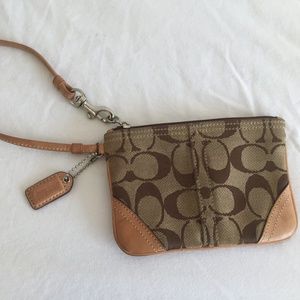 Coach Wristlet or Wrist wallet -Traditional Print